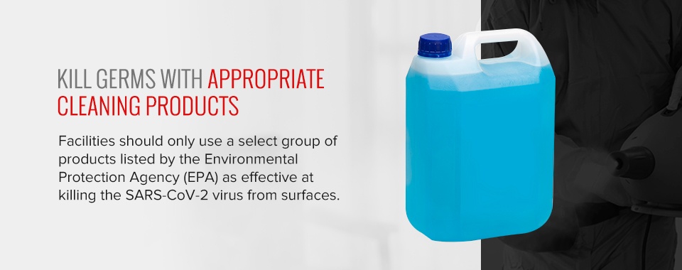 Kill germs with appropriate chemicals