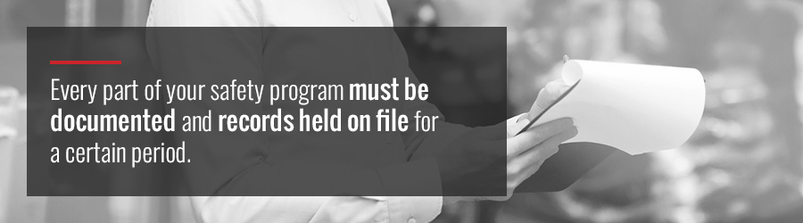 Safety Program Documentation Regulations