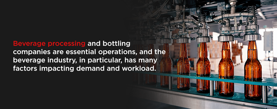 Beverage processing and bottling companies are essential