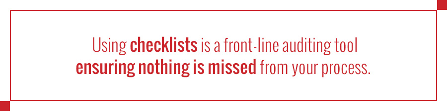 Using Checklists for Safety Processes