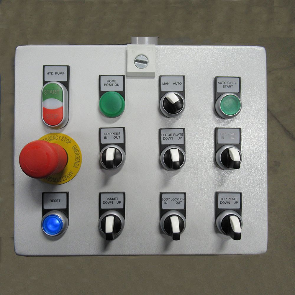 Operator control panel with cycle start and manual override