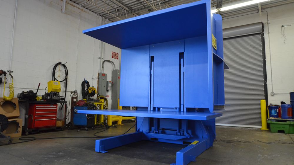 Pallet Inverter with double wide basket