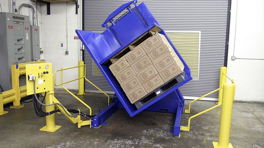 Pallet Inverter transferring boxed product