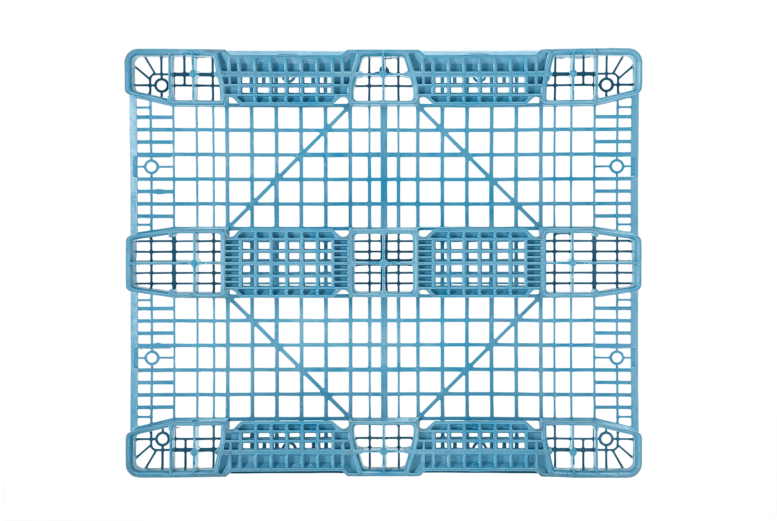 40 x 48 ProGenic 3 Stringer Stackable Plastic Pallet - Blue Image 4