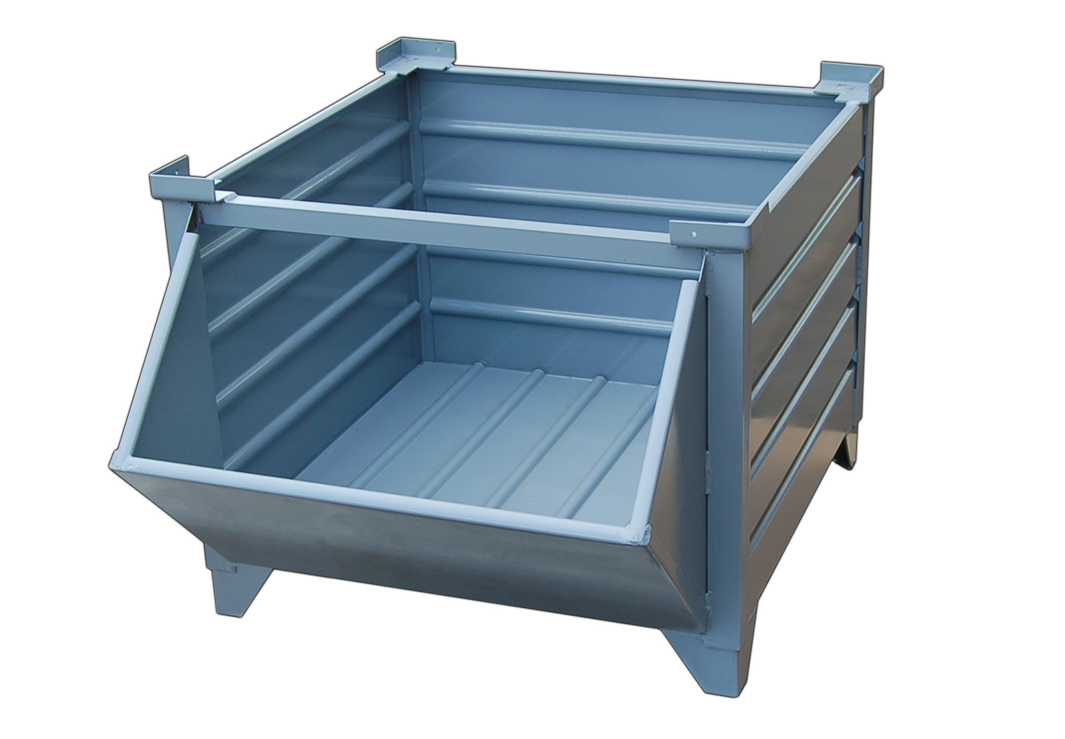 Standard 35' x 35' x 24' Steel Corrugated Container with Hopper Front