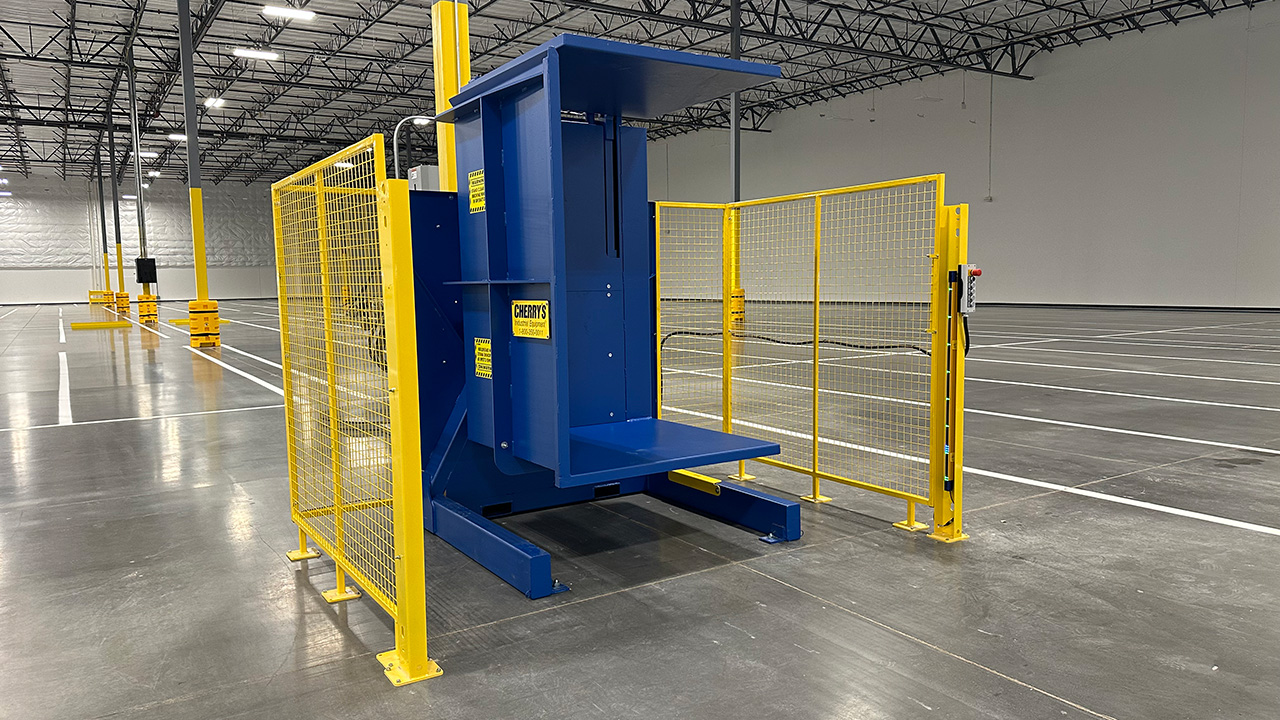 SC-75 Pallet Inverter in pharmaceutical warehouse