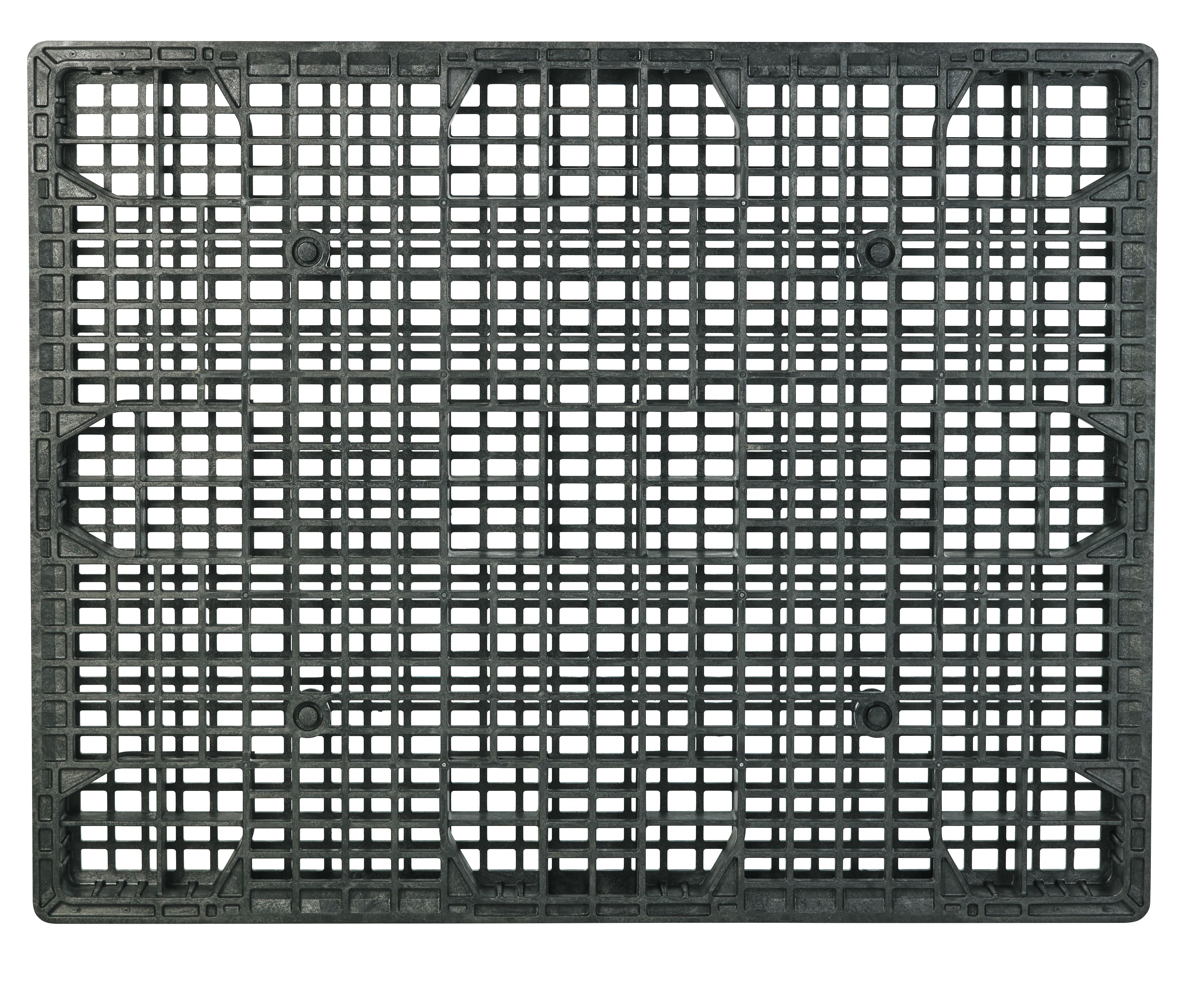 44 x 56 HD Plastic Stackable Pallet - Black Image 2