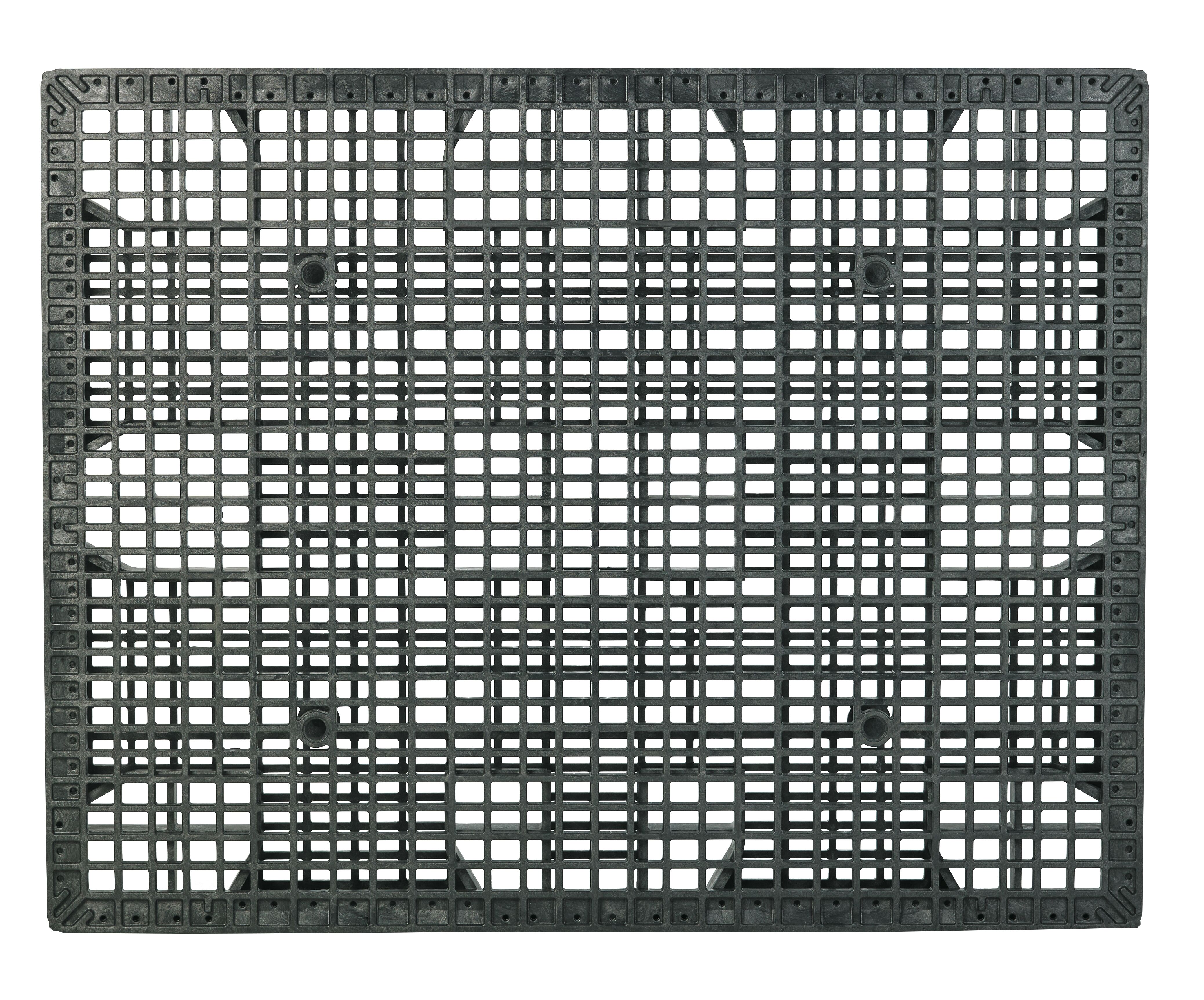 44 x 56 HD Plastic Stackable Pallet - Black Image 5