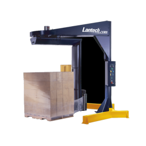 Lantech S-300 Semi-Automatic Overhead Wrapper with Wrapped Product
